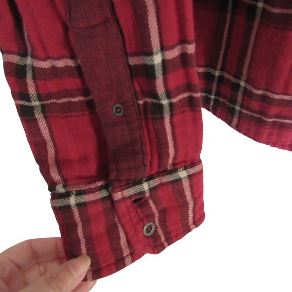 Buffalo David Bitton Mens Red Plaid Button Down Shirt XXL Classic Regular Fit - Picture 6 of 10